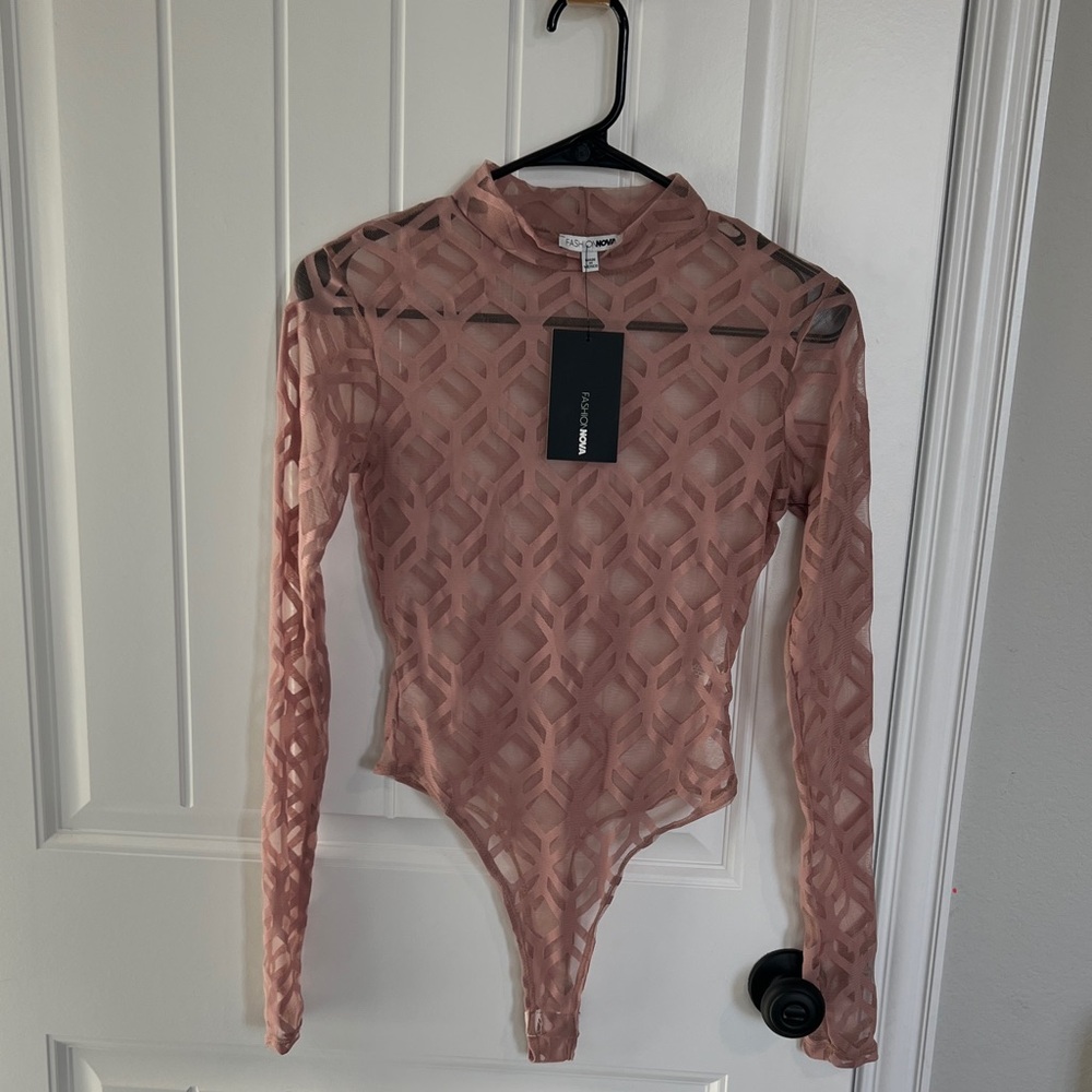 Fashion Nova Nude Patterned Bodysuit